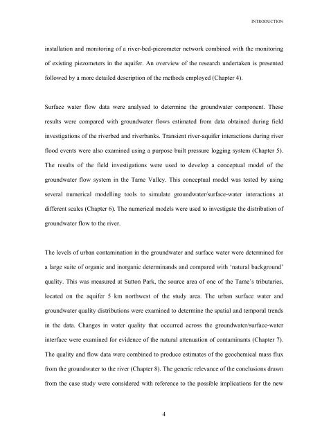 The impact of urban groundwater upon surface water - eTheses ...