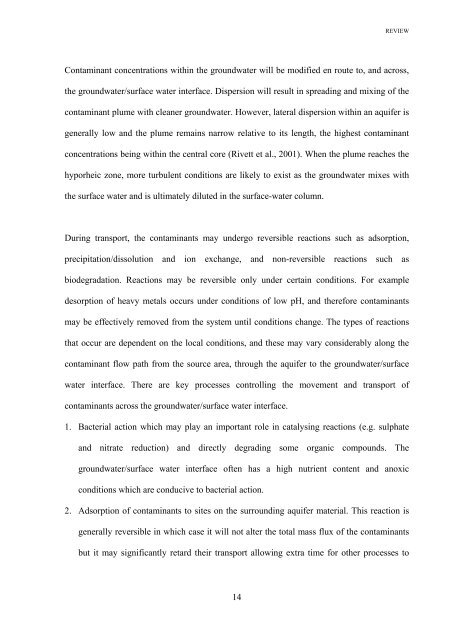 The impact of urban groundwater upon surface water - eTheses ...