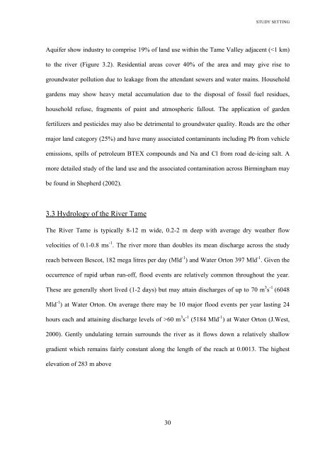 The impact of urban groundwater upon surface water - eTheses ...