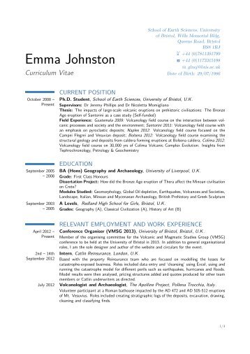 Emma Johnston - University of Bristol