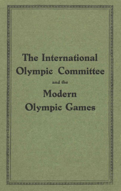 Olympic Charter 1933 - International Olympic Committee