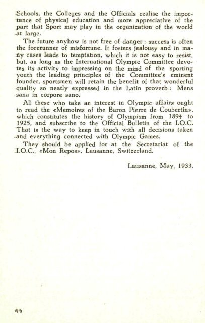 Olympic Charter 1933 - International Olympic Committee