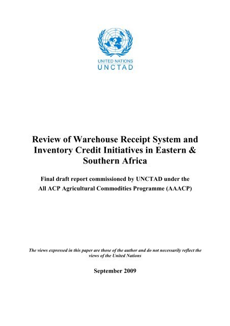 review of warehouse receipt system and inventory credit initiatives in ...