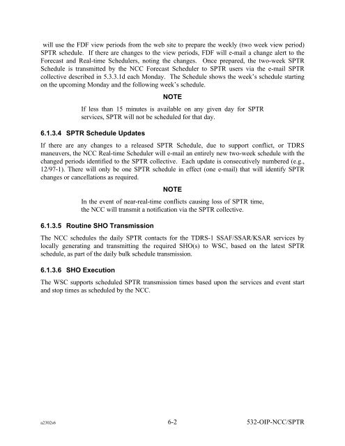 Operational Interface Procedures for the South Pole TDRSS Relay ...