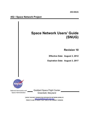 SN User's Guide - ESC Home - NASA