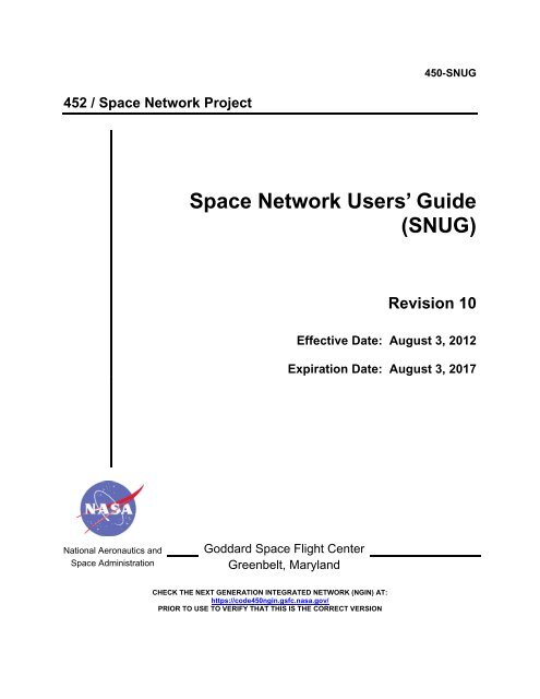 SN User's Guide - ESC Home - NASA