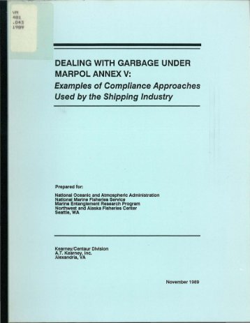 Dealing with garbage under MARPOL Annex V : examples ... - NOAA