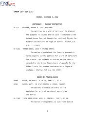 Order List - December 2, 2002 - FindLaw: Supreme Court Center