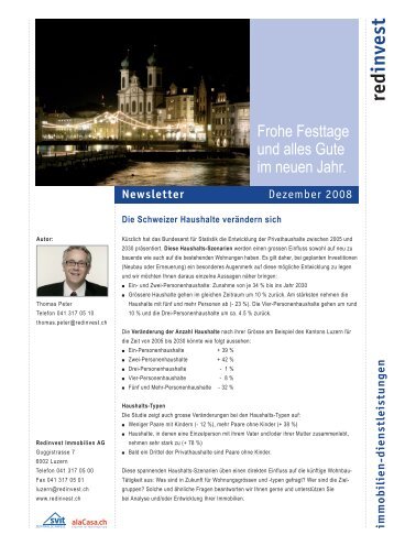 Newsletter - Redinvest Immobilien AG