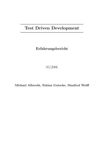 Test Driven Development - Manfred Wolff