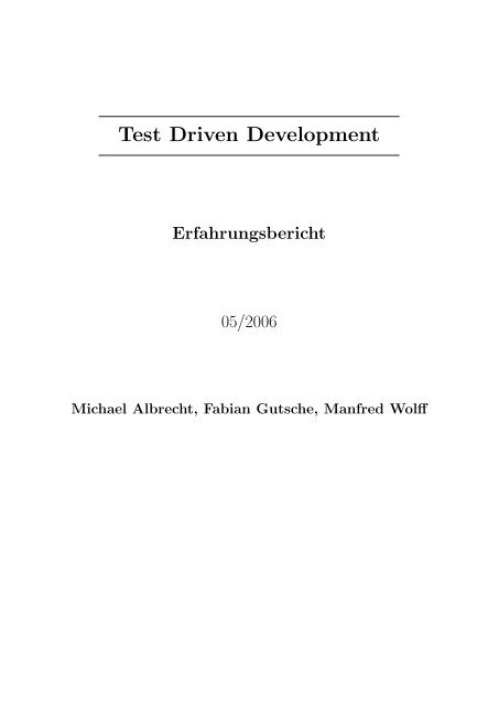 Test Driven Development - Manfred Wolff