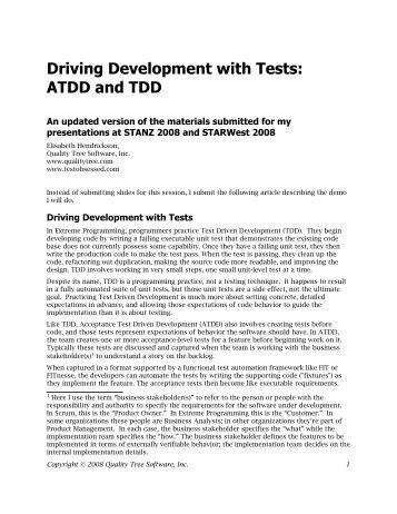 Driving Development with Tests: ATDD and TDD - Test Obsessed