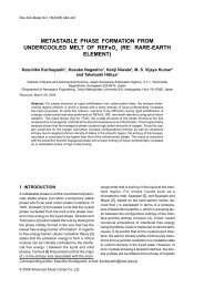 METASTABLE PHASE FORMATION FROM UNDERCOOLED MELT ...