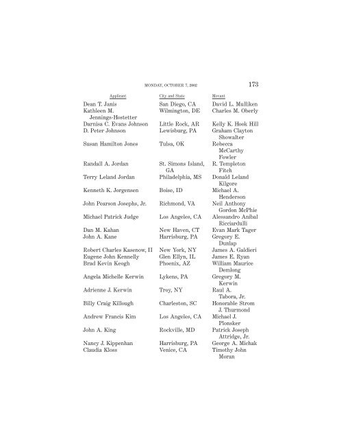 OCTOBER TERM 2002 Reference Index Contents: - Supreme Court ...