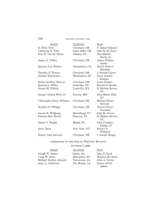 OCTOBER TERM 2002 Reference Index Contents: - Supreme Court ...