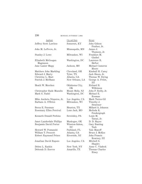 OCTOBER TERM 2002 Reference Index Contents: - Supreme Court ...