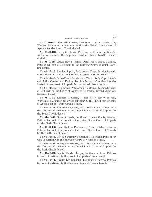 OCTOBER TERM 2002 Reference Index Contents: - Supreme Court ...