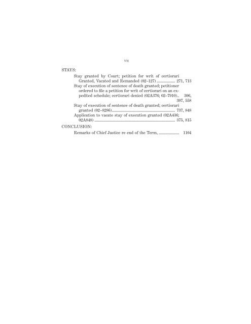 OCTOBER TERM 2002 Reference Index Contents: - Supreme Court ...