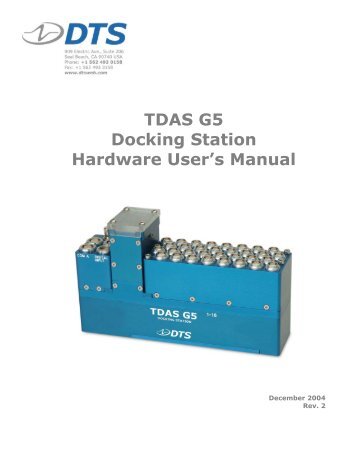 TDAS G5 Docking Station Hardware User's Manual - Diversified ...