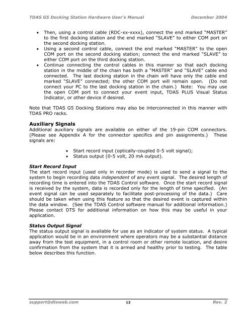 TDAS G5 Docking Station Hardware User's Manual - Diversified ...