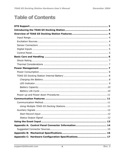 TDAS G5 Docking Station Hardware User's Manual - Diversified ...