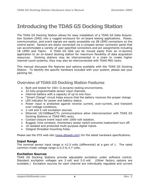 TDAS G5 Docking Station Hardware User's Manual - Diversified ...