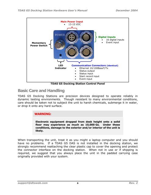 TDAS G5 Docking Station Hardware User's Manual - Diversified ...