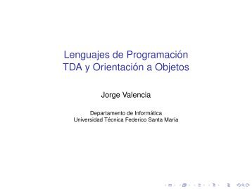 Lenguajes de Programación TDA y Orientación a Objetos