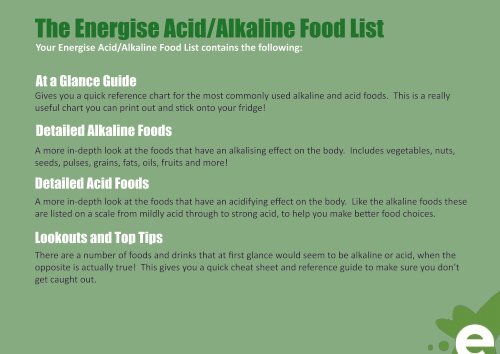 Alkaline Food List Chart