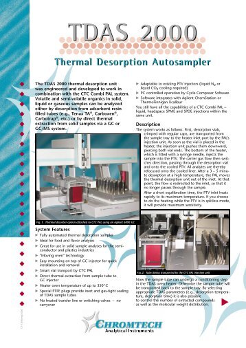TDAS 2000 Thermal Desorption Autosampler - Presearch