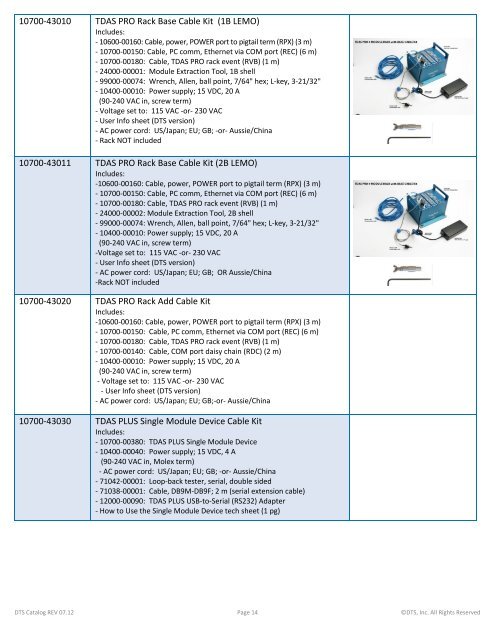 PRODUCT & ACCESSORY CATALOG - Diversified Technical Systems