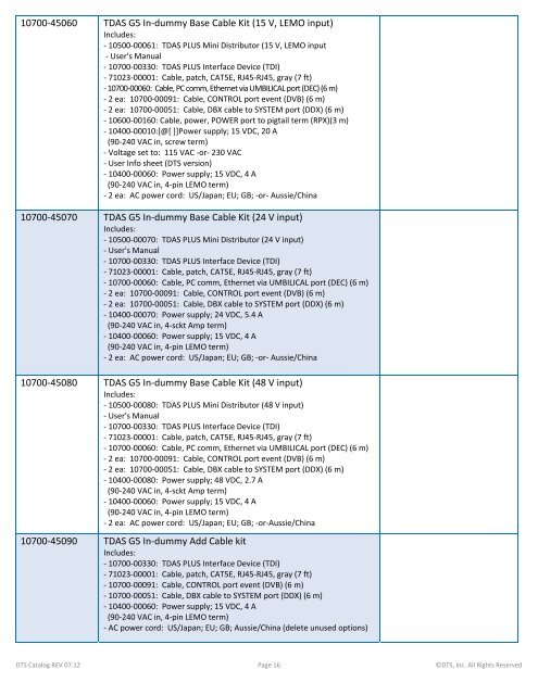 PRODUCT & ACCESSORY CATALOG - Diversified Technical Systems