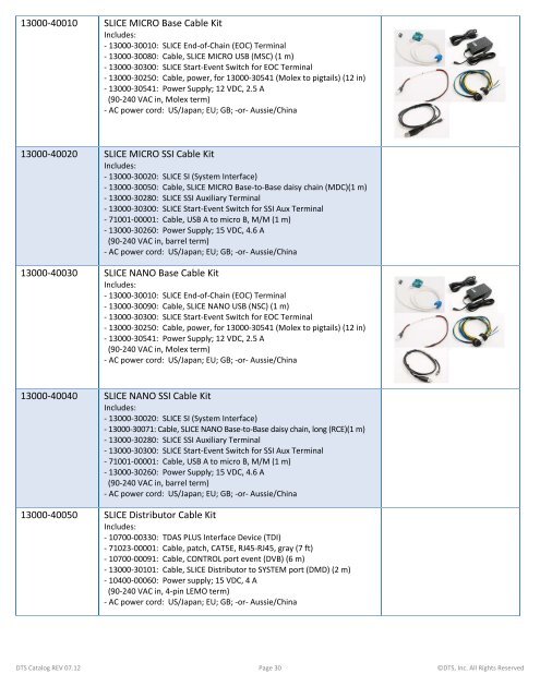 PRODUCT & ACCESSORY CATALOG - Diversified Technical Systems