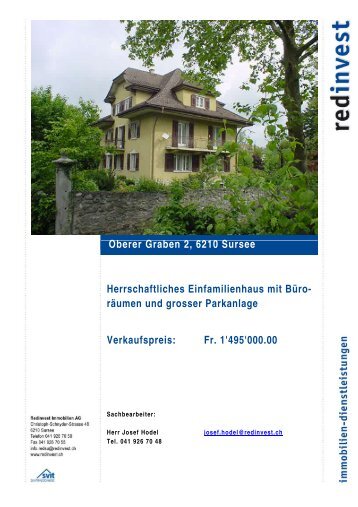 Oberer Graben 2, 6210 Sursee Herrschaftliches Einfamilienhaus mit ...