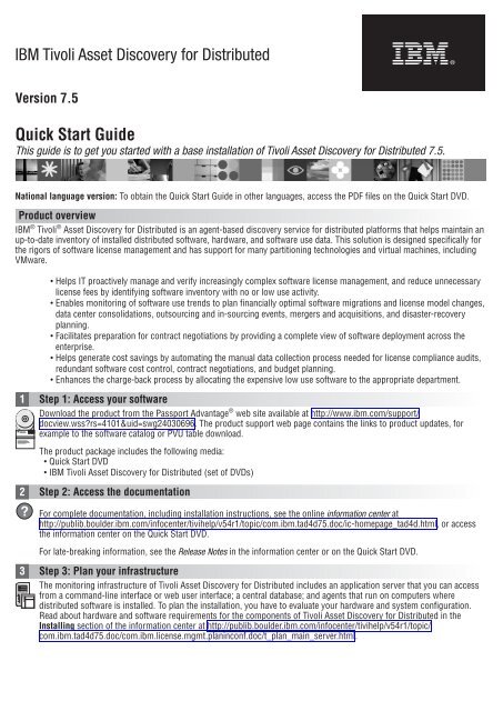 IBM Tivoli Asset Discovery for Distributed Quick Start Guide