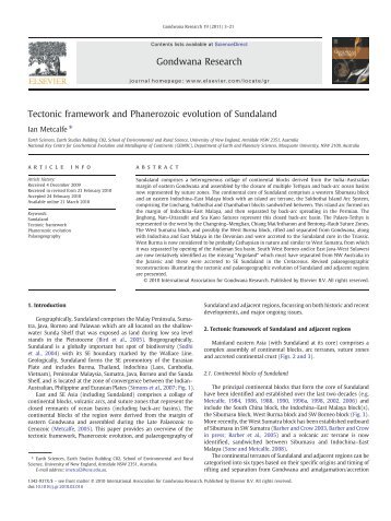 Tectonic framework and Phanerozoic evolution of Sundaland