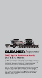 2012 Quick Reference Guide S67 & S77 Models - Gleaner