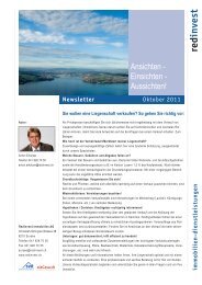 Newsletter Oktober 2011.indd - Redinvest Immobilien AG
