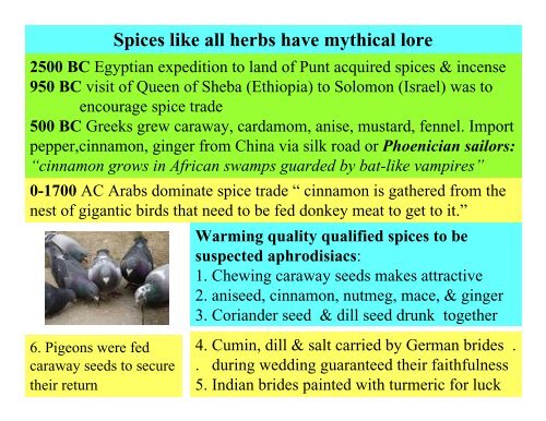 Spices and perfumes – driving forces of humans