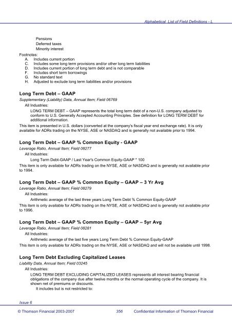 Worldscope Database Datatype Definitions Guide