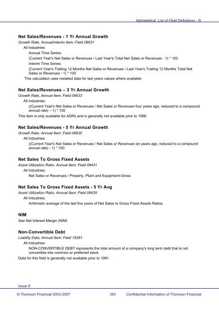 Worldscope Database Datatype Definitions Guide