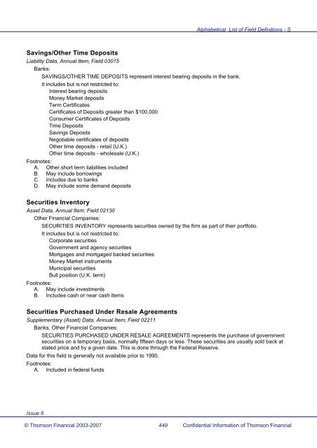 Worldscope Database Datatype Definitions Guide