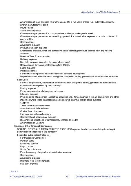 Worldscope Database Datatype Definitions Guide