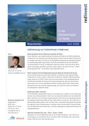 Newsletter Juli 2008 - Redinvest Immobilien AG