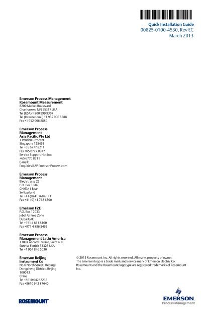 Rosemount 5300 Series Superior Performance Guided Wave Radar ...