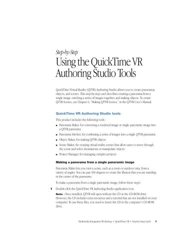 Using the QuickTime VR Authoring Studio Tools