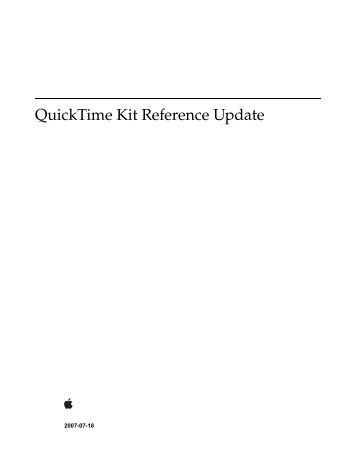 QuickTime Kit Reference Update - filibeto.org