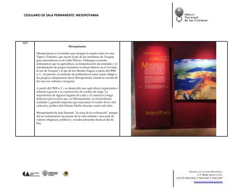mesopotamia - Museo Nacional de las Culturas