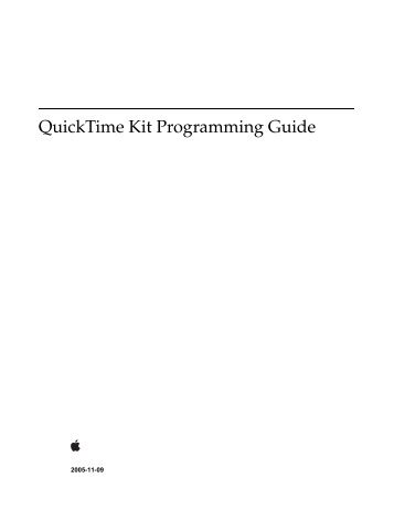 QuickTime Kit Programming Guide - filibeto.org