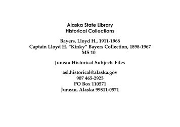 Bayers Collection, 1898-1967 Juneau Historical Subjects Files